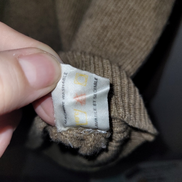 Vintage Byford Pure Virgin Wool Sweater Men’s L Brown V-Neck 90s Classic - Picture 3 of 5